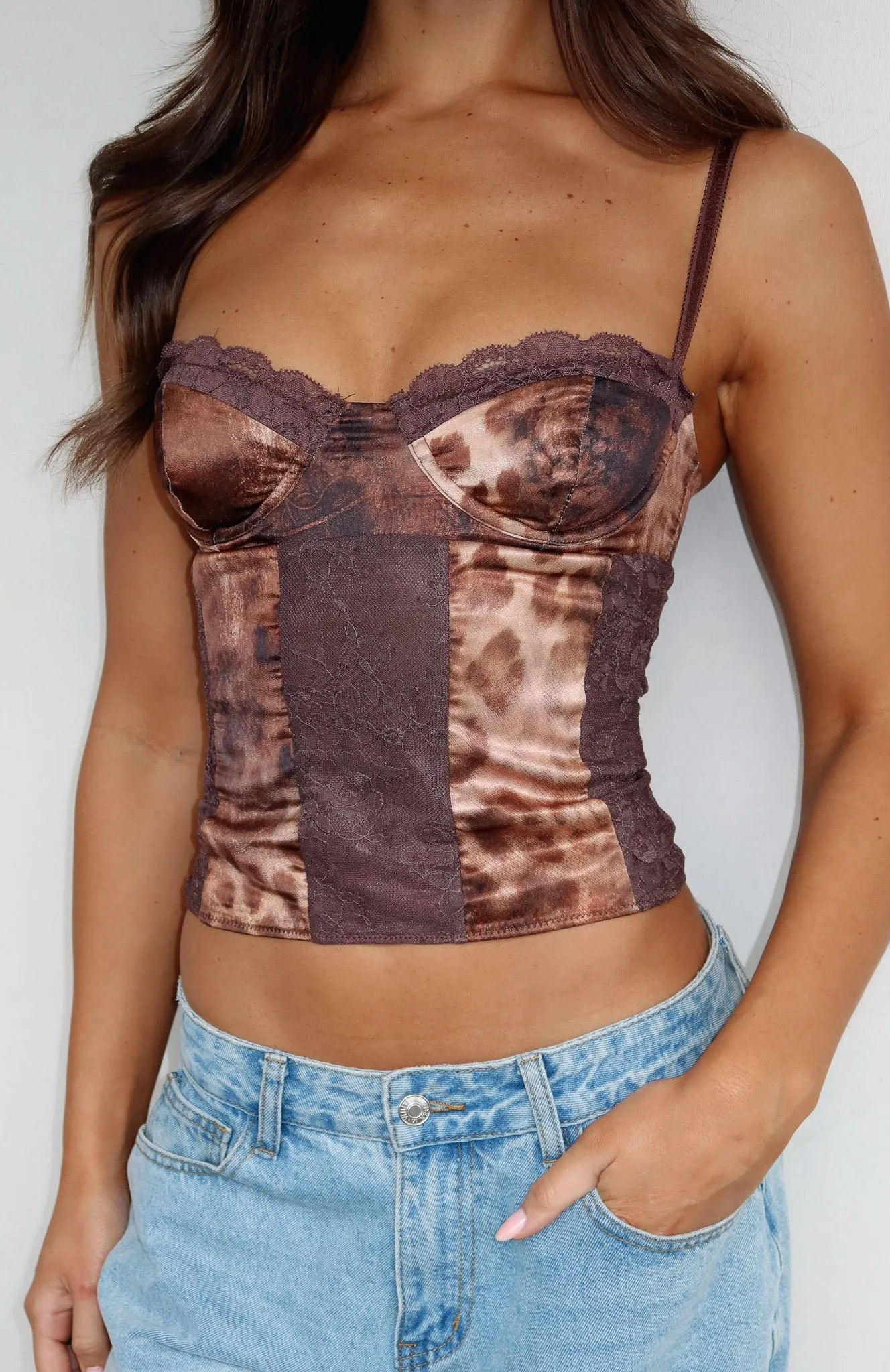 Active Blouse Too Cute Bustier Amber Safari
