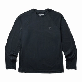 Wolverine Mens Black Polyester L/S Tactical Sun-Stop Eco Crew Premium Comfort