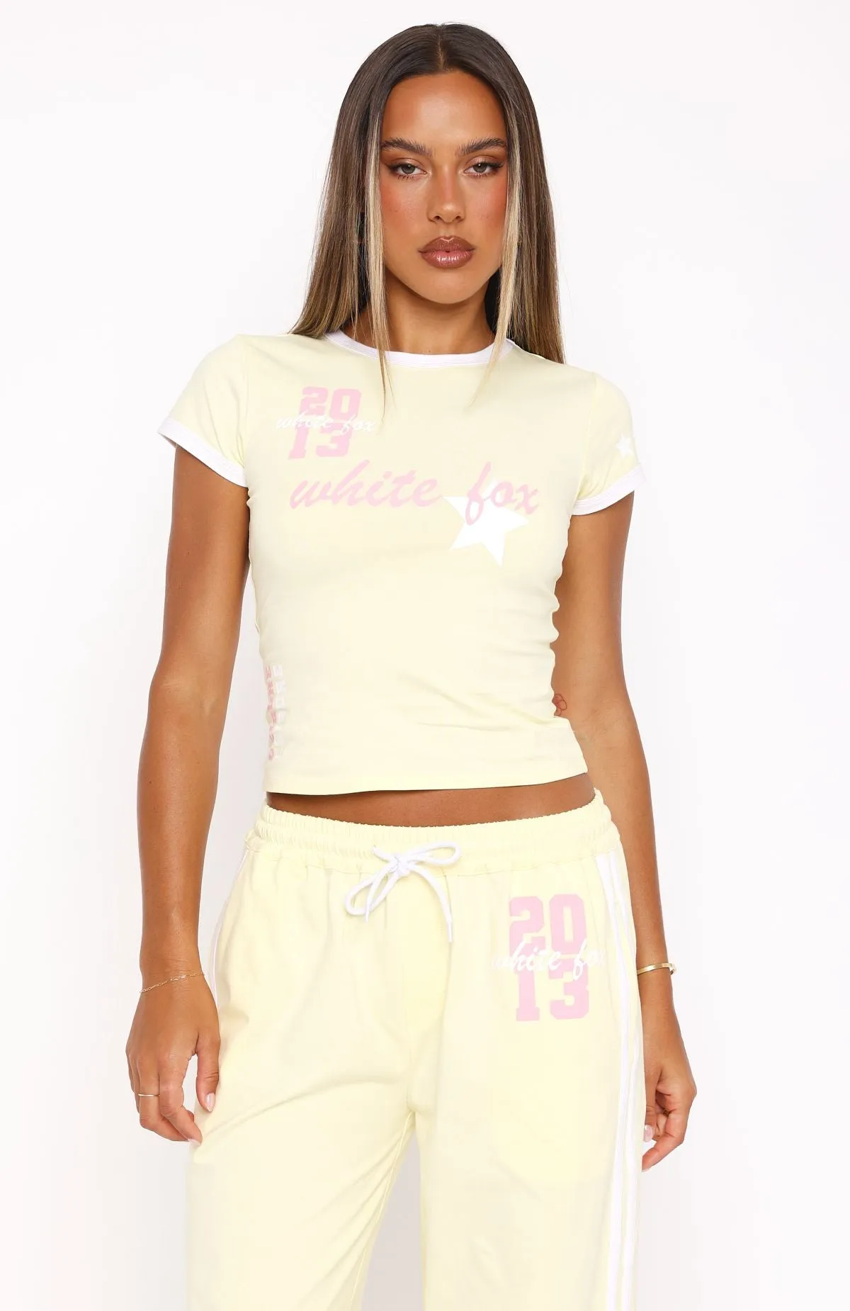 All Star Season Baby Tee Lemon NonChafingEdges Sweat Absorbent Inner Layer