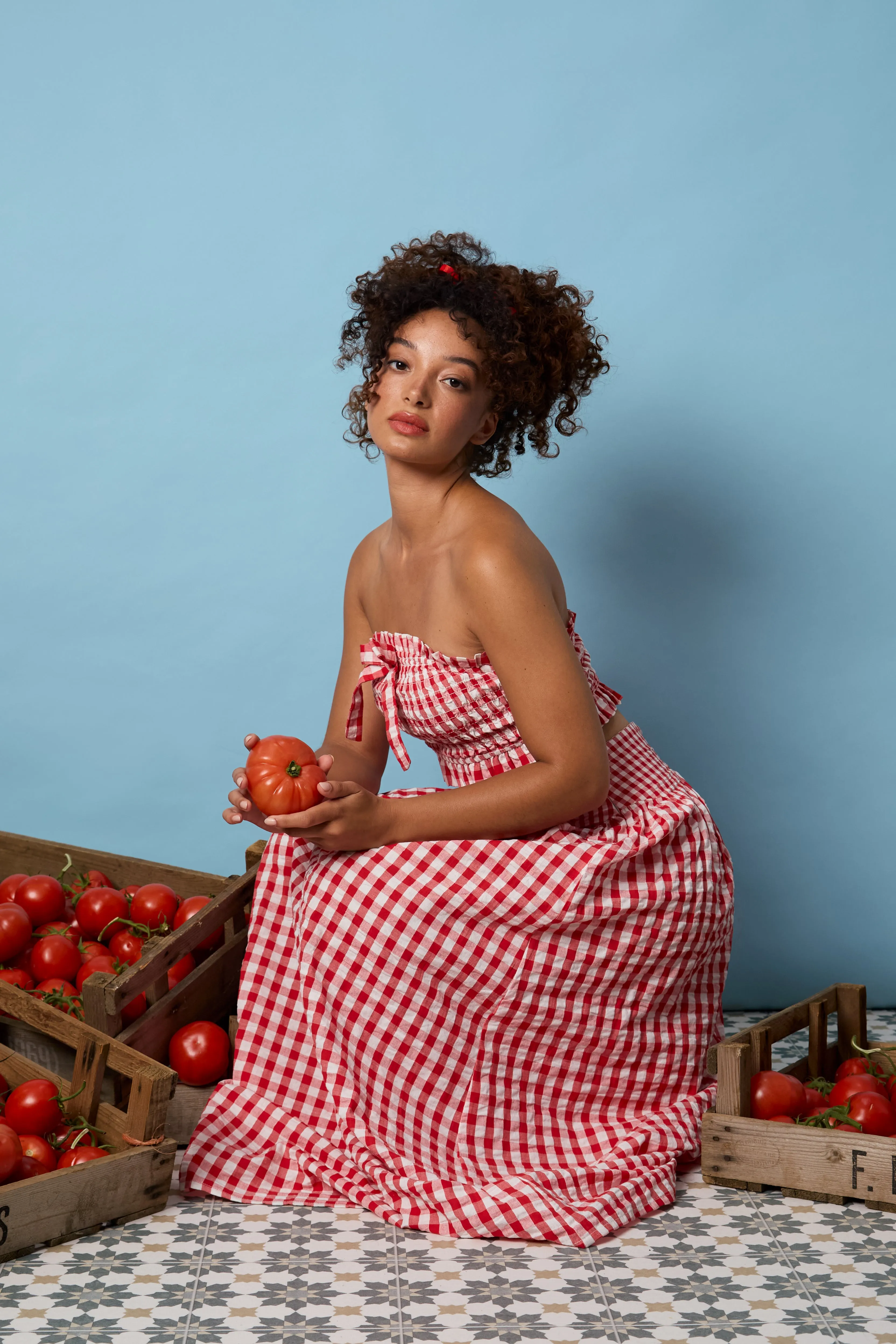 SmoothZipper Sydney Gingham Bandeau Top