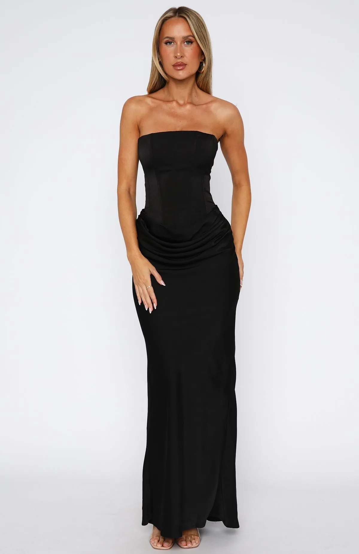 Quick Dry Feature Flexible Material Love This Feeling Maxi Dress Black