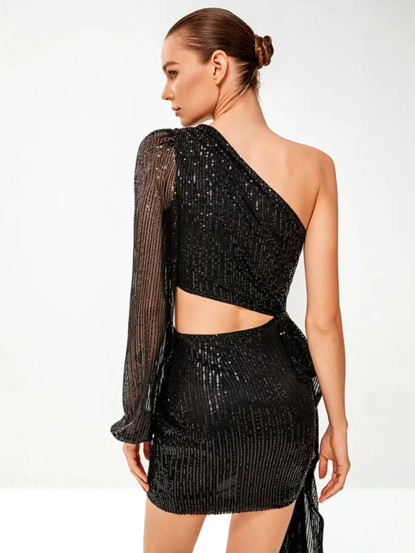 Draped Side Bodycon Mini Dress for Cocktails