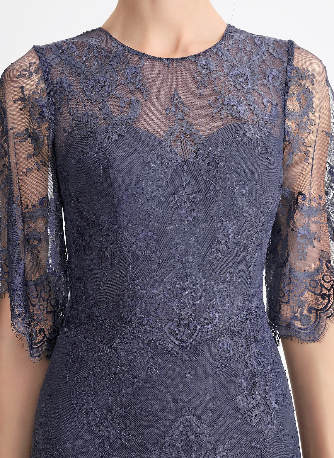 Dress Cocktail Lace Neck Mallory Scoop Lace Sheath/Column Knee-Length Cocktail Dresses With