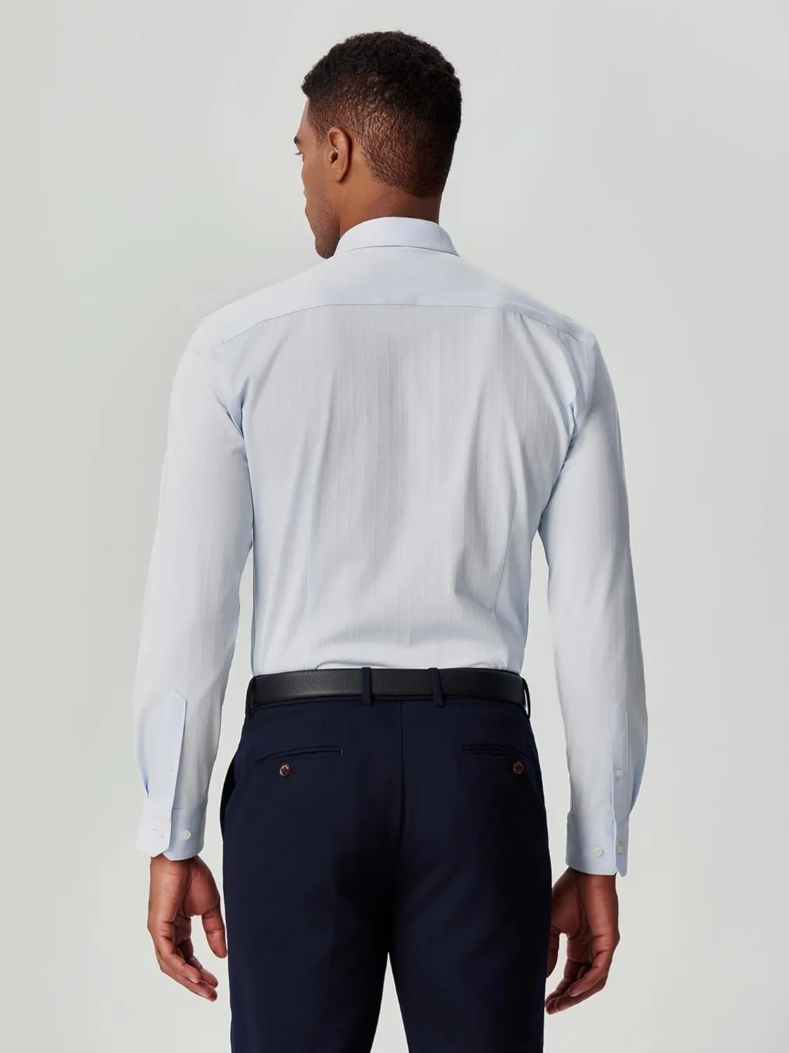 Dress Shirts for Men, 6-Way Stretch Wrinkle Free Non Iron Premium Striped Slim Fit Long Sleeve Button Down Shirt