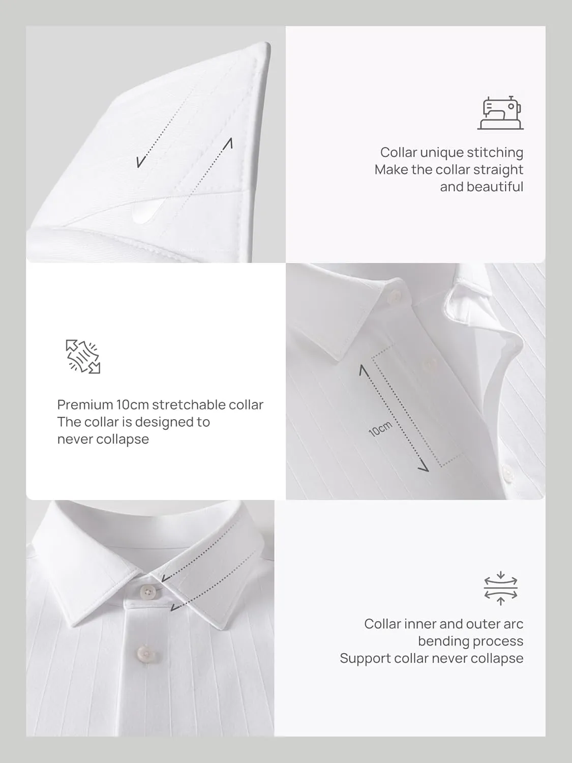 Dress Shirts for Men, 6-Way Stretch Wrinkle Free Non Iron Premium Striped Slim Fit Long Sleeve Button Down Shirt