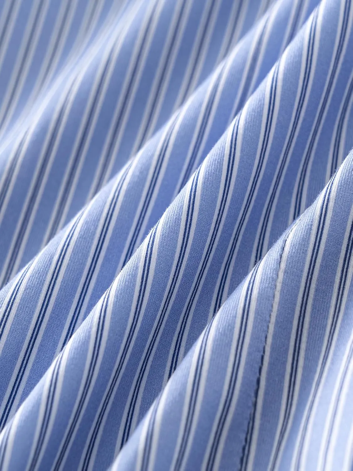 Dress Shirts for Men, 6-Way Stretch Wrinkle Free Non Iron Premium Striped Slim Fit Long Sleeve Button Down Shirt