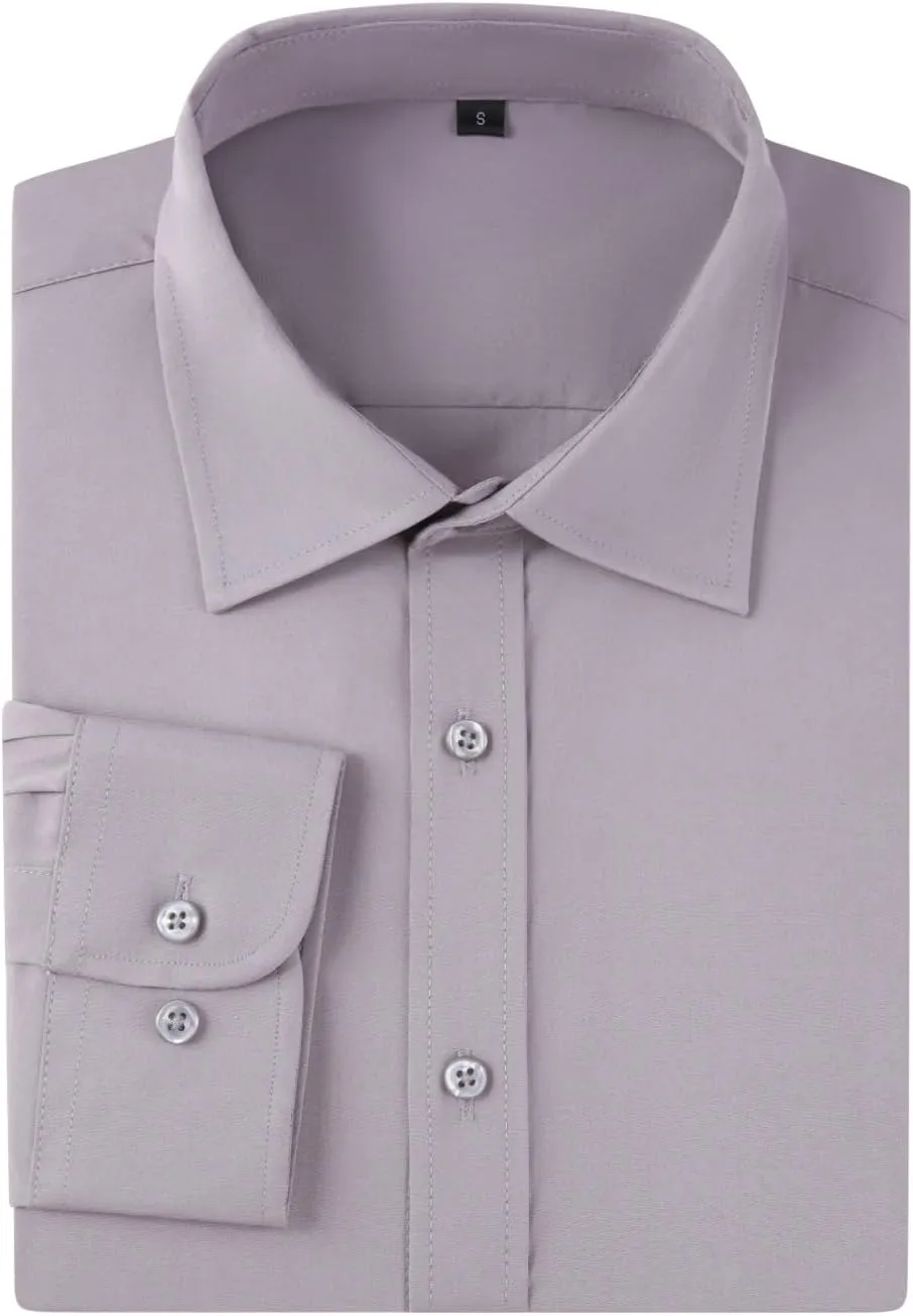 Dress Shirts for Men's Long Sleeve Button Down Shirt Slim Fit Business Formal Stretch Shirt