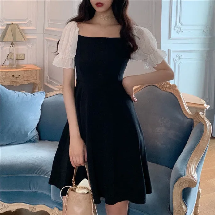 Dress Women Korean Gentle Elegant Slim Look A-Line Summer Fairy Chiffon Dress