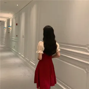 Dress Women Korean Gentle Elegant Slim Look A-Line Summer Fairy Chiffon Dress