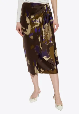 Dritto Printed Wrap Skirt