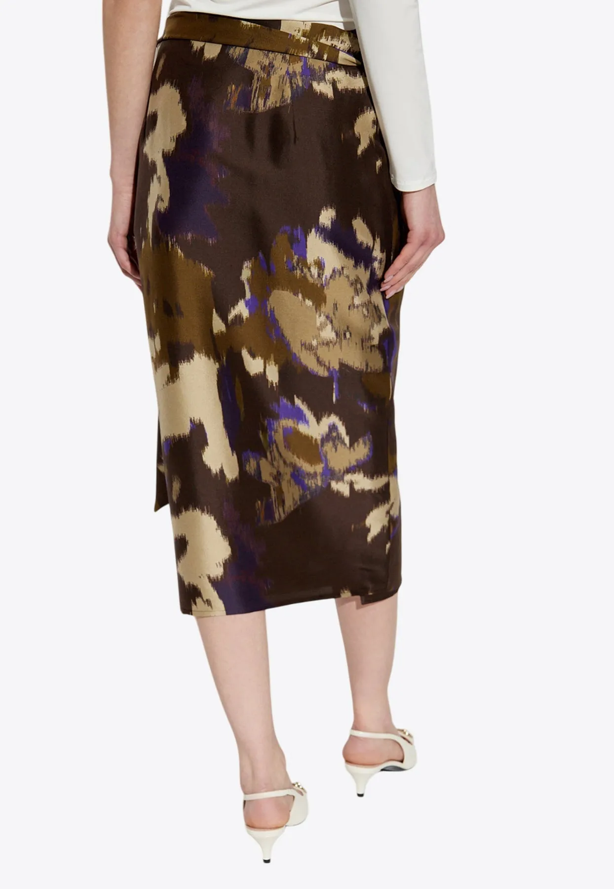 Dritto Printed Wrap Skirt