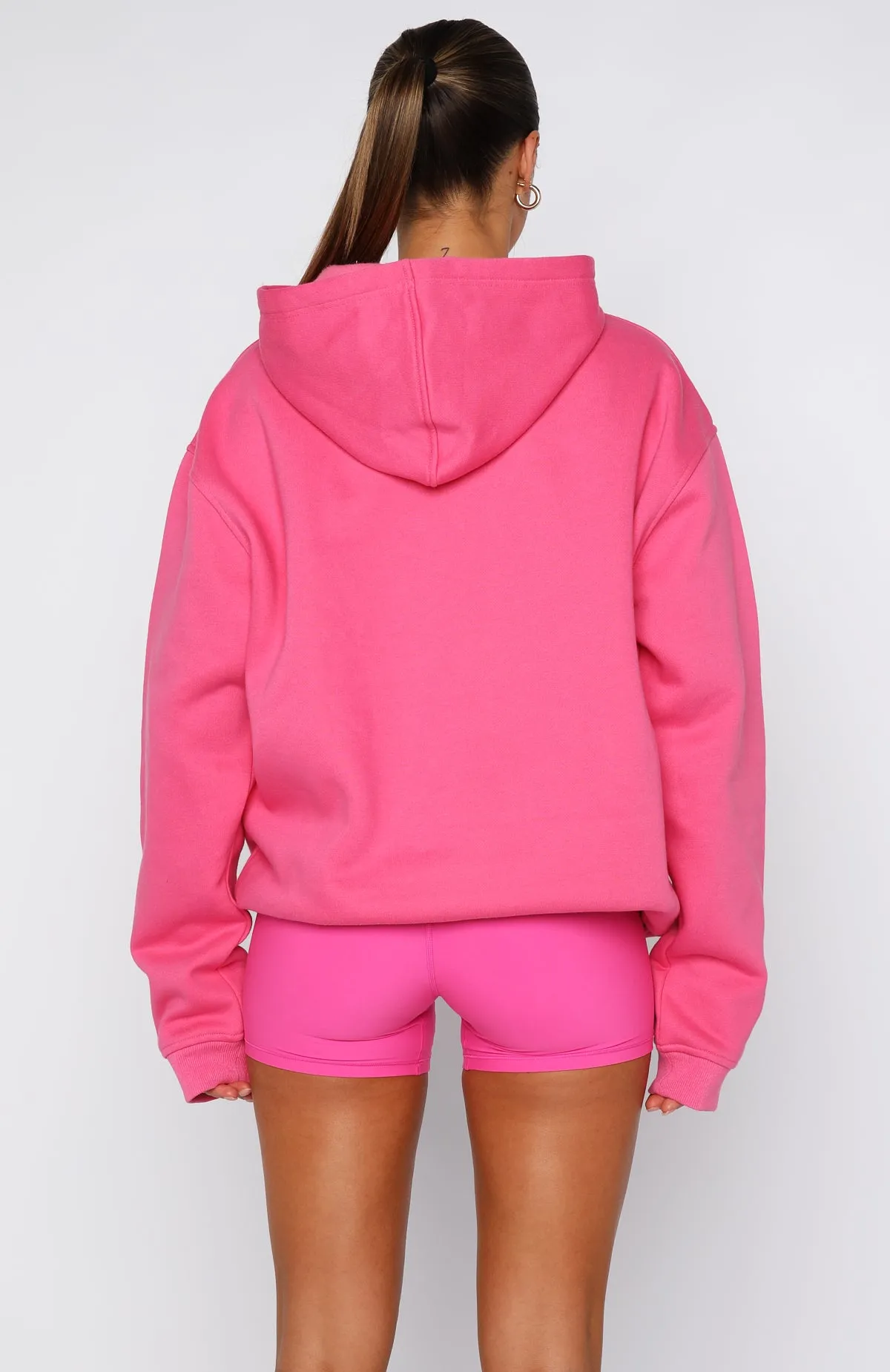 Fleece Pullover Winning Team Oversized Hoodie Bubblegum