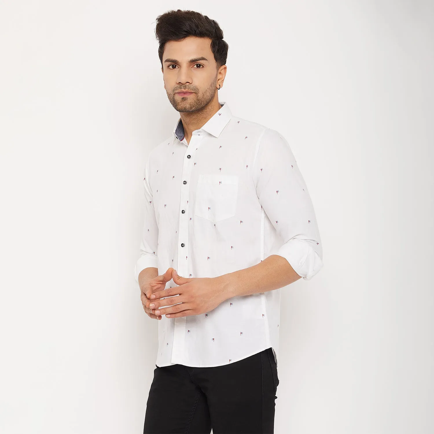 Duke Men Stardust Cotton Full Sleeve Shirt (SDO8PROB)