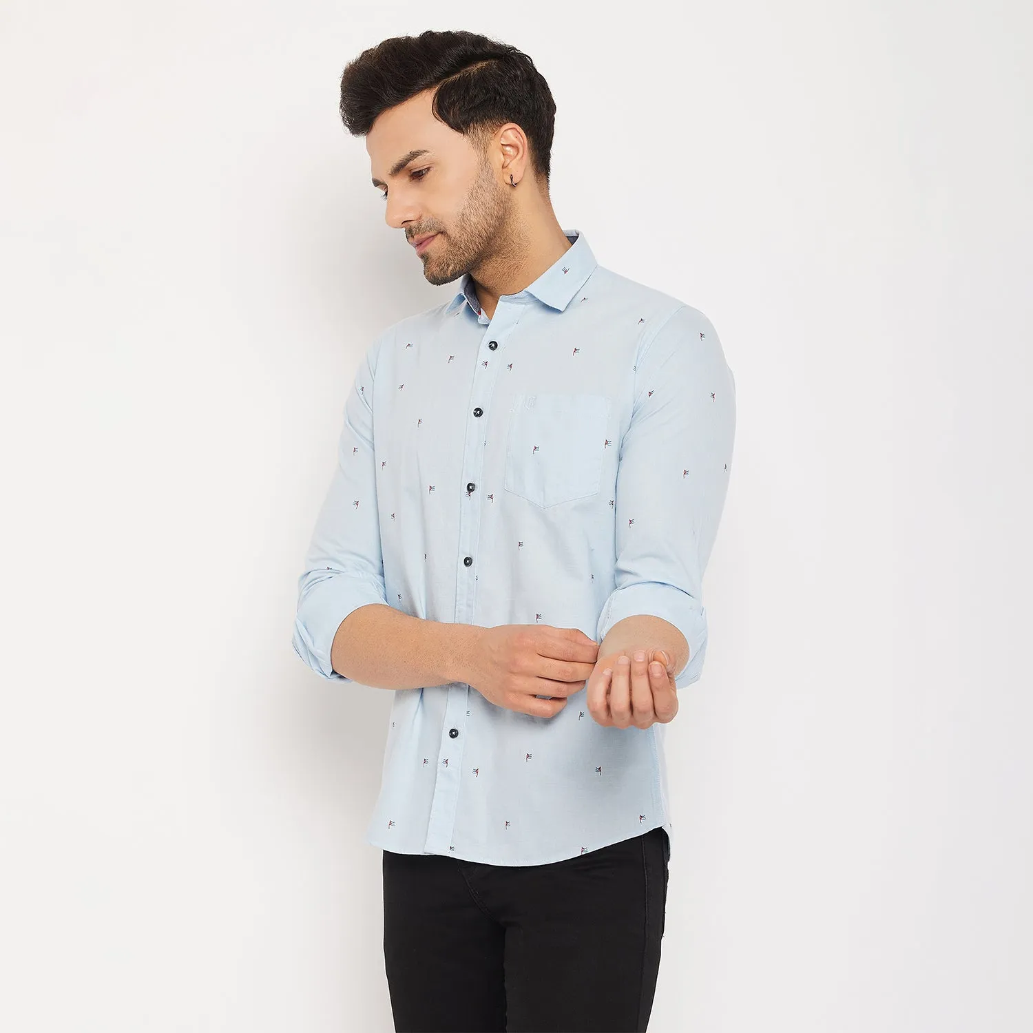 Duke Men Stardust Cotton Full Sleeve Shirt (SDO8PROB)