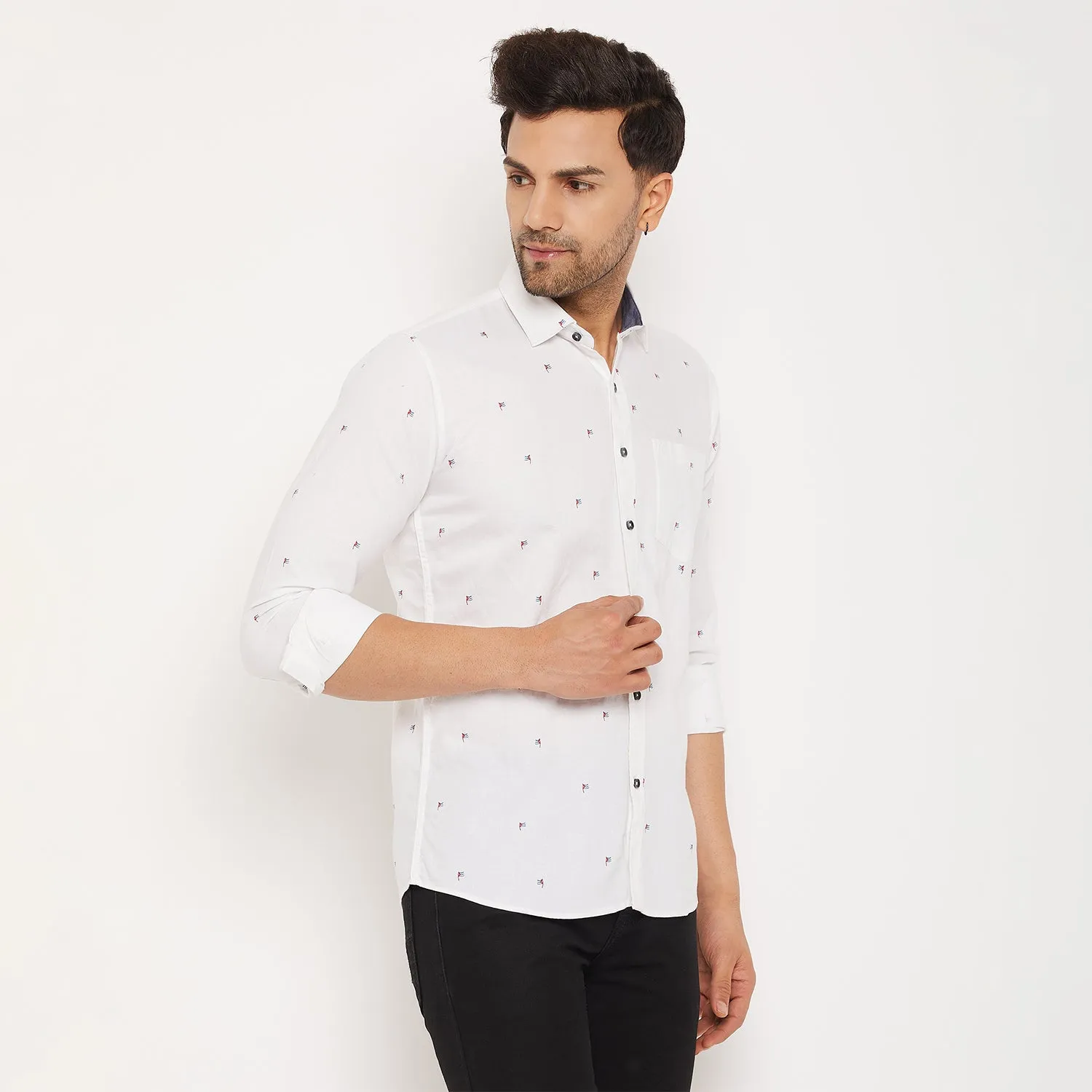 Duke Men Stardust Cotton Full Sleeve Shirt (SDO8PROB)