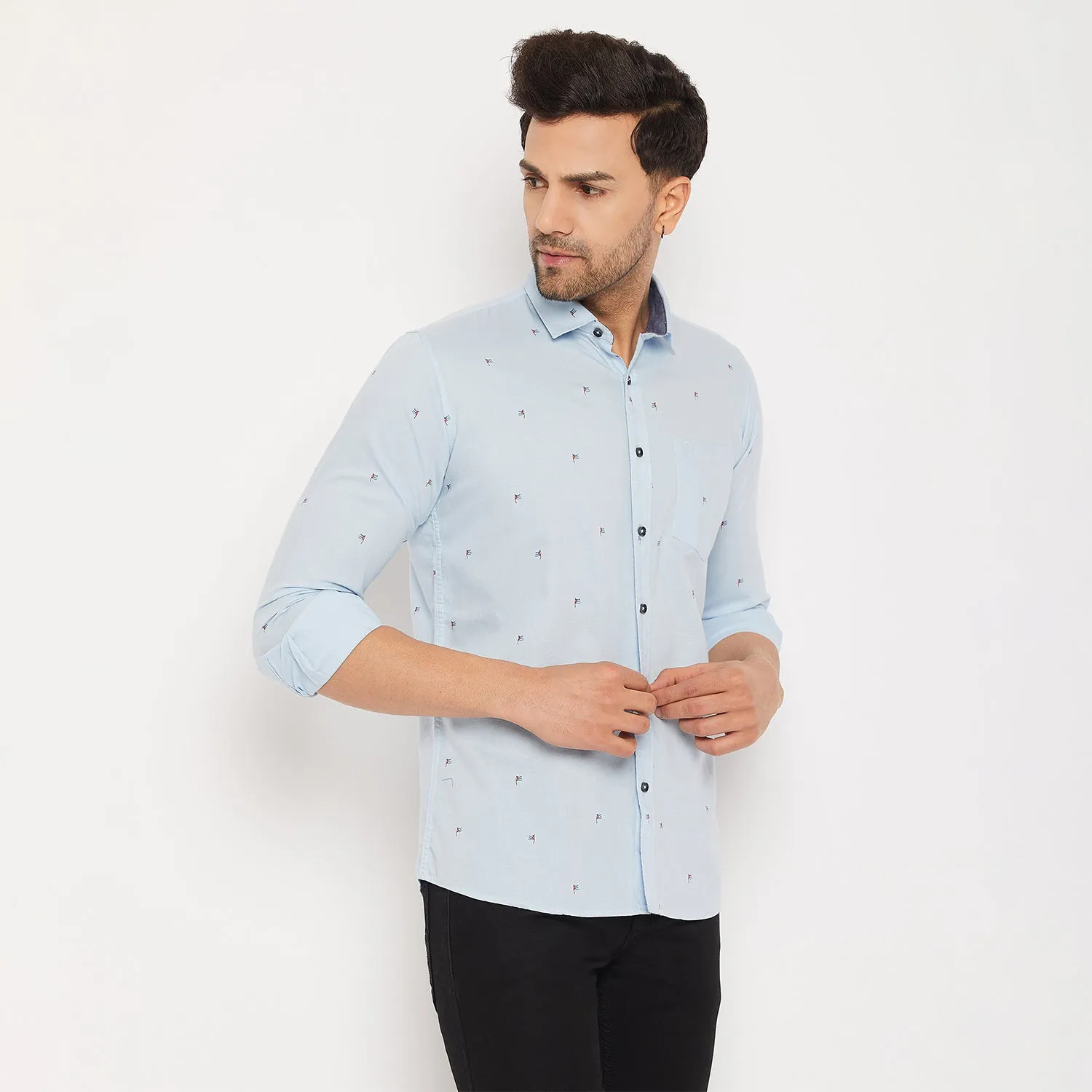 Duke Men Stardust Cotton Full Sleeve Shirt (SDO8PROB)