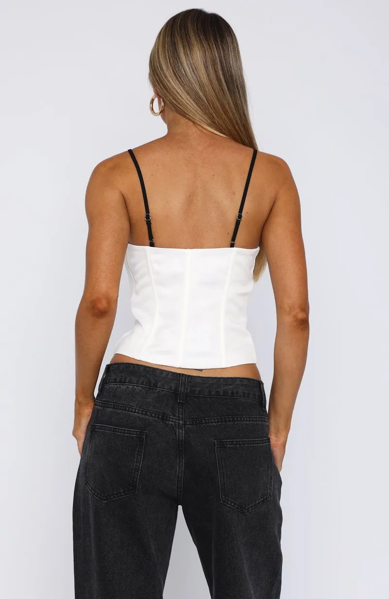 Girl About Town Bustier White/Black TumbleDryFriendlyMaterial