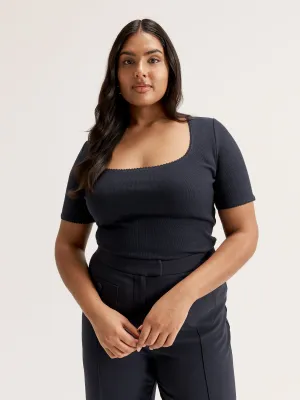 Rae Rib Top Ribbed Hem