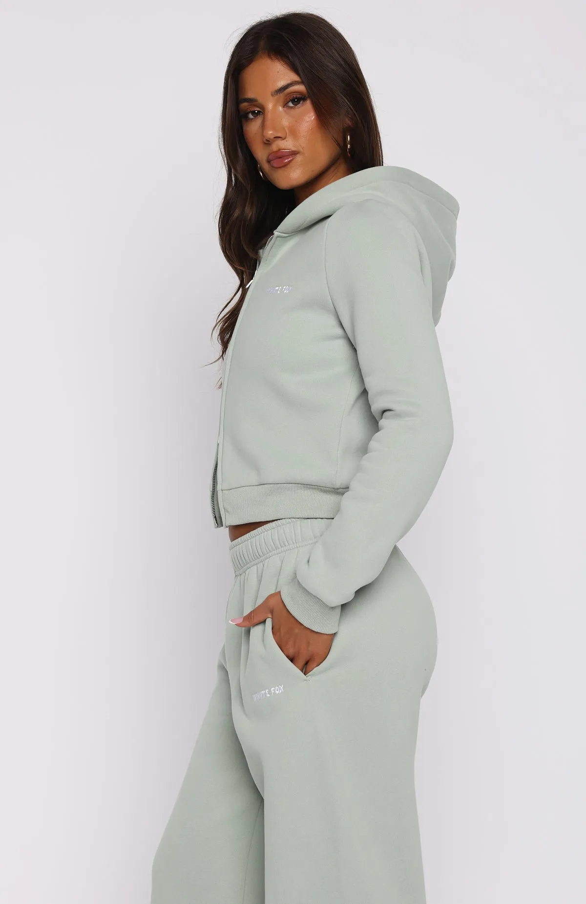 City Trend Comfy And Cute Slim Zip Front Hoodie Seafoam