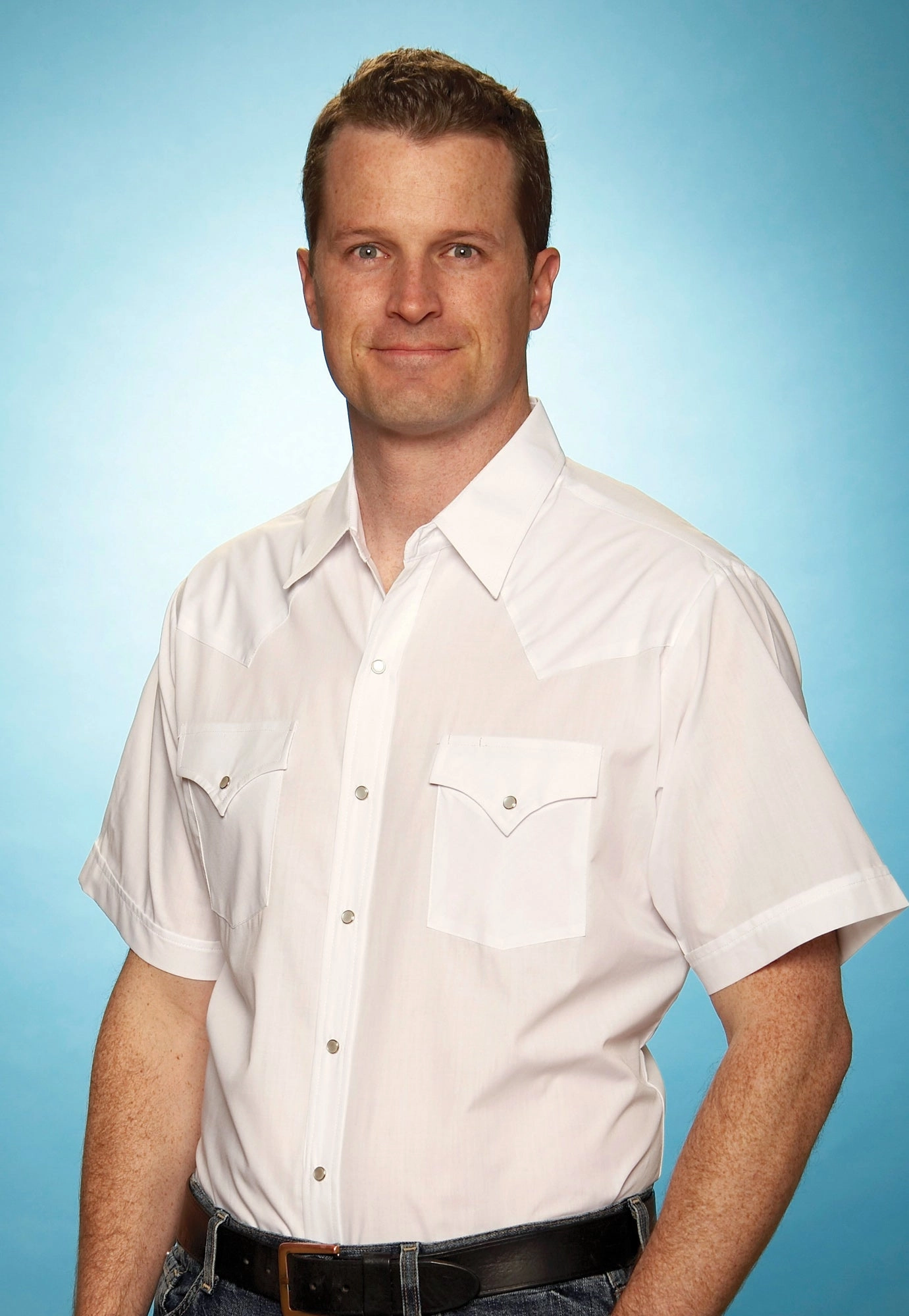 Tailored Fit Chic Comfort Ely & Walker Mens Solid White Western Shirt S/S Poly/Cotton