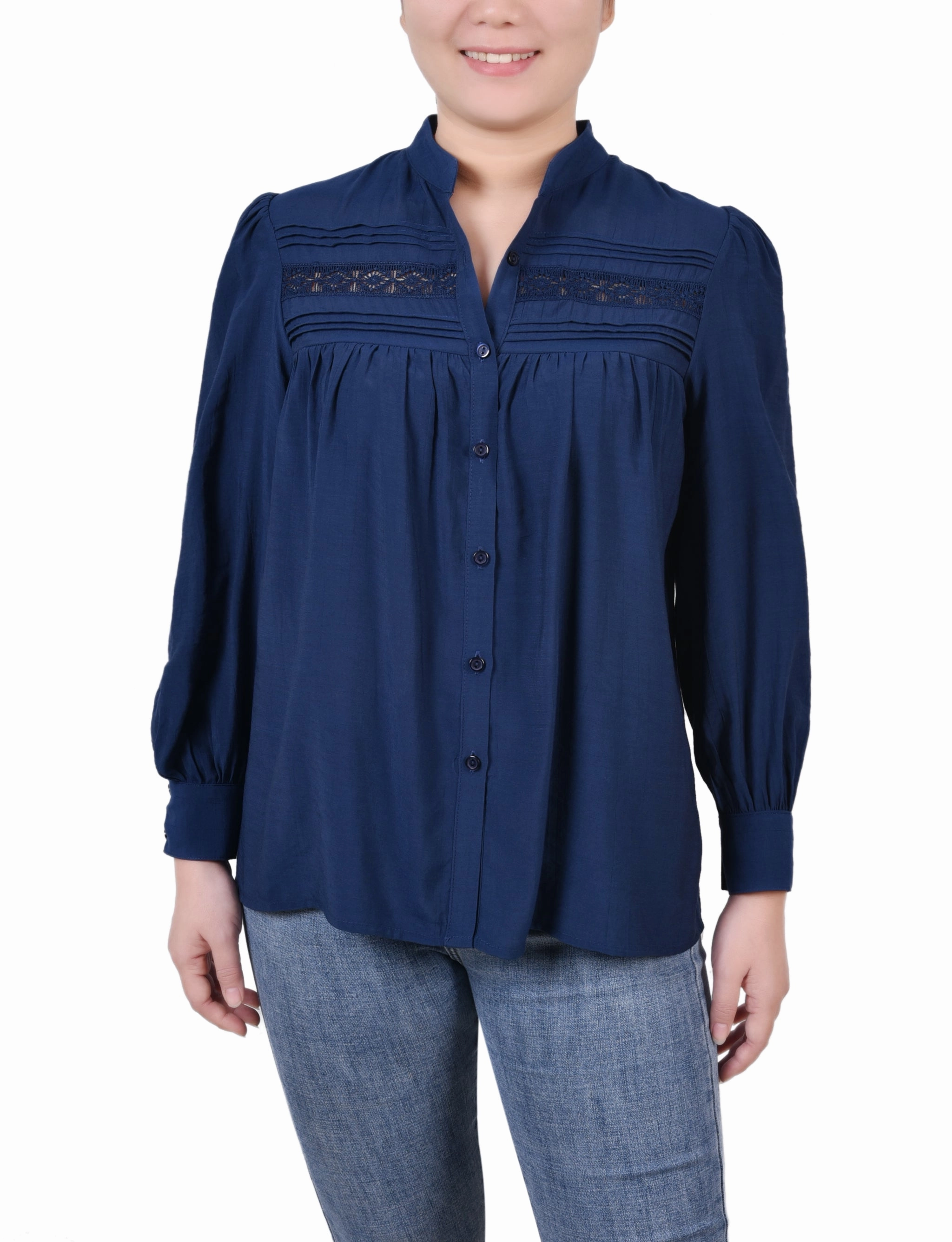 Long Sleeve Crochet Blouse Durable Reinforced Hem