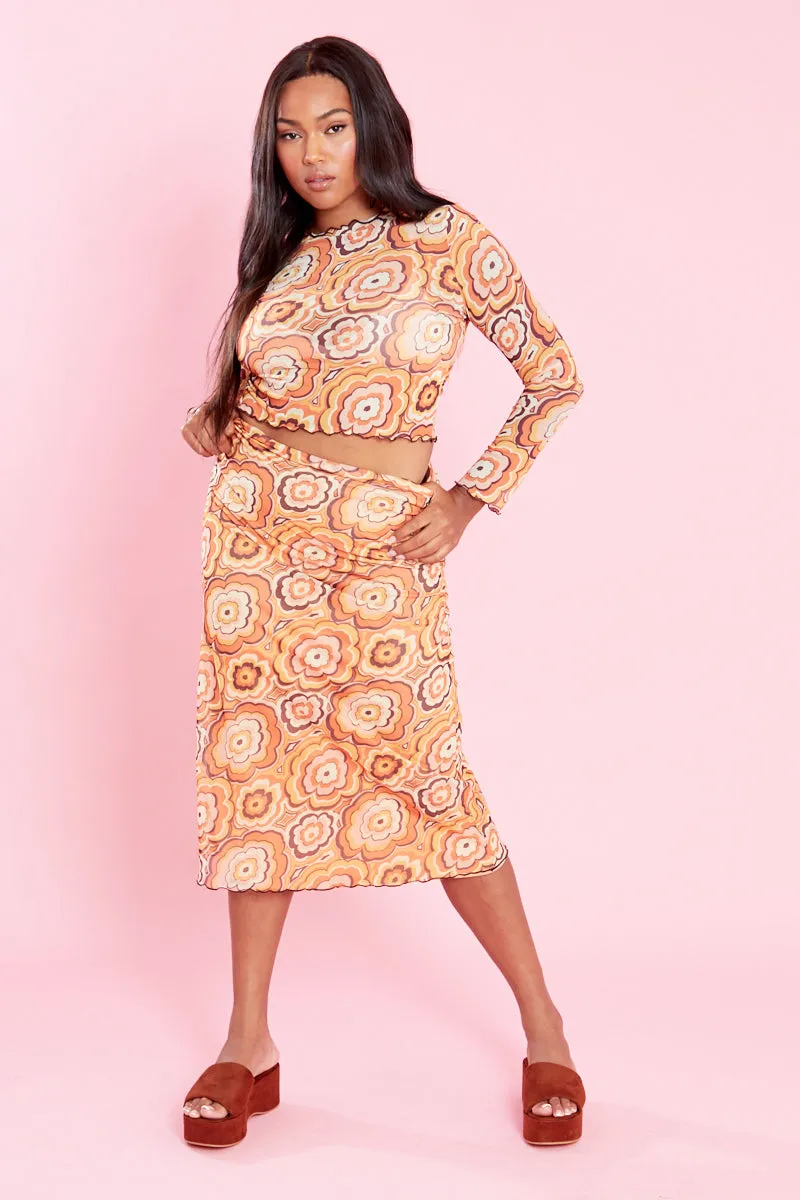 Sandy Mesh Midi Skirt - Curve Quick Dry Performance BreathableFabricTech