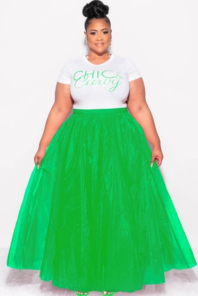 Premium Quality Final Sale Plus Size Maxi Tulle Tutu Skirt in Green (SKIRT ONLY)