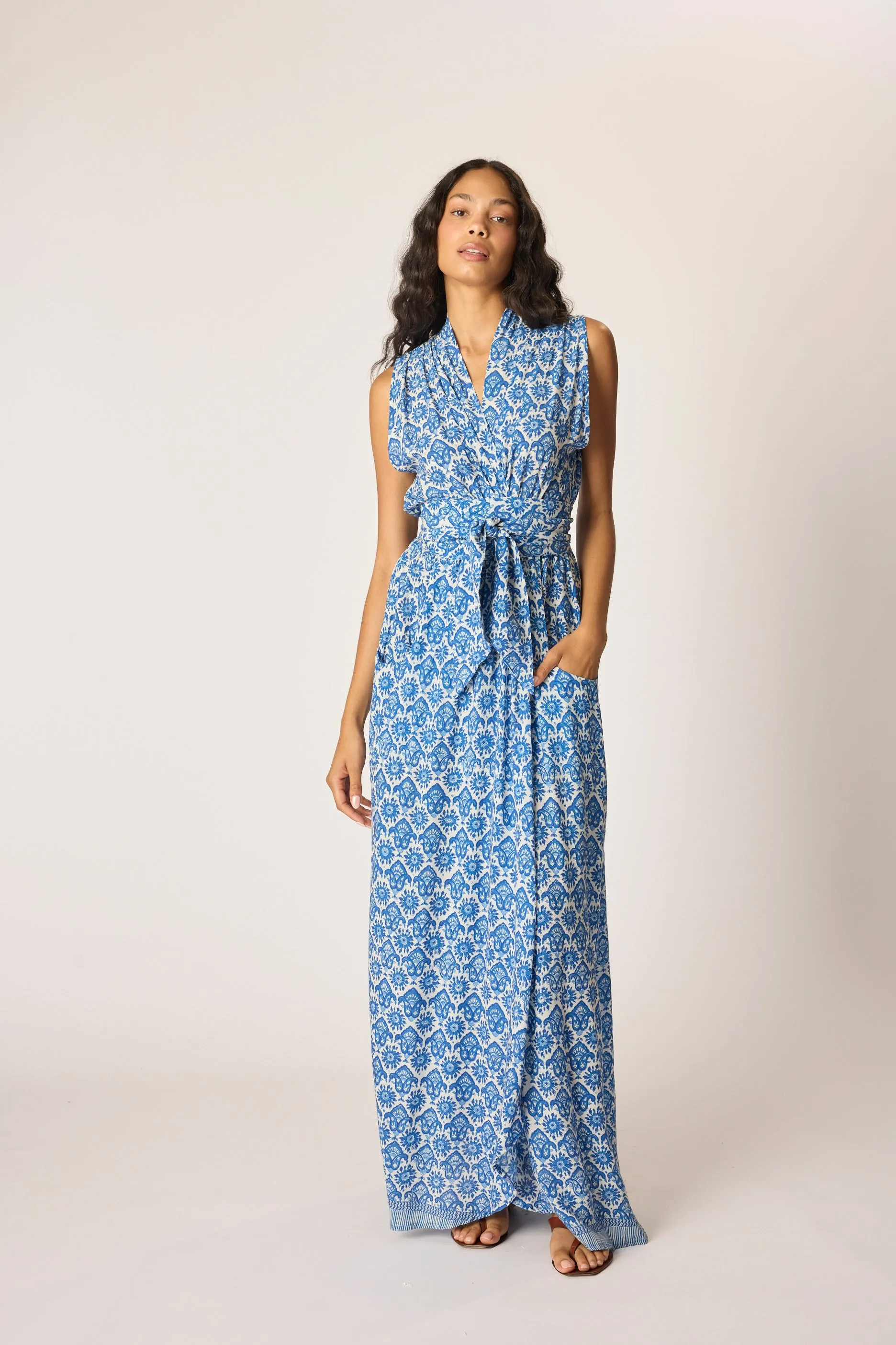 Fair-Trade Fluid Fabric NICO SLEEVELESS MAXI