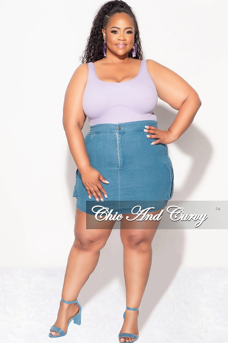 Final Sale Plus Size Sleeveless Ribbed Top in Lilac Outdoor Comfort Fit