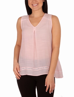 Sleeve V Neck Blouse With Beads And Trim Lightweight Thermal