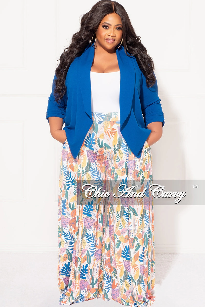 Moisture control Sporty Comfort Wear Final Sale Plus Size Blazer in Royal Blue