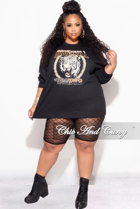 Final Sale Plus Size Sheer Shorts in Black Lightweight Feel Anti Chafe Lining