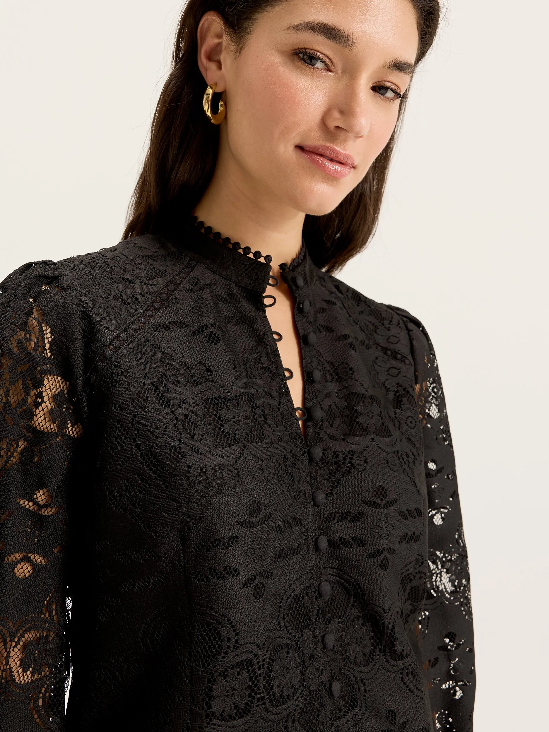 Seamless Design Eco Friendly Blend Nostalgia Lace Blouse