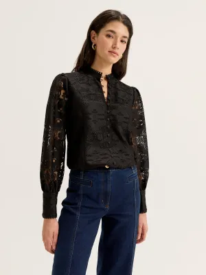 FrenchTerry SoftInteriorLining Nostalgia Lace Blouse