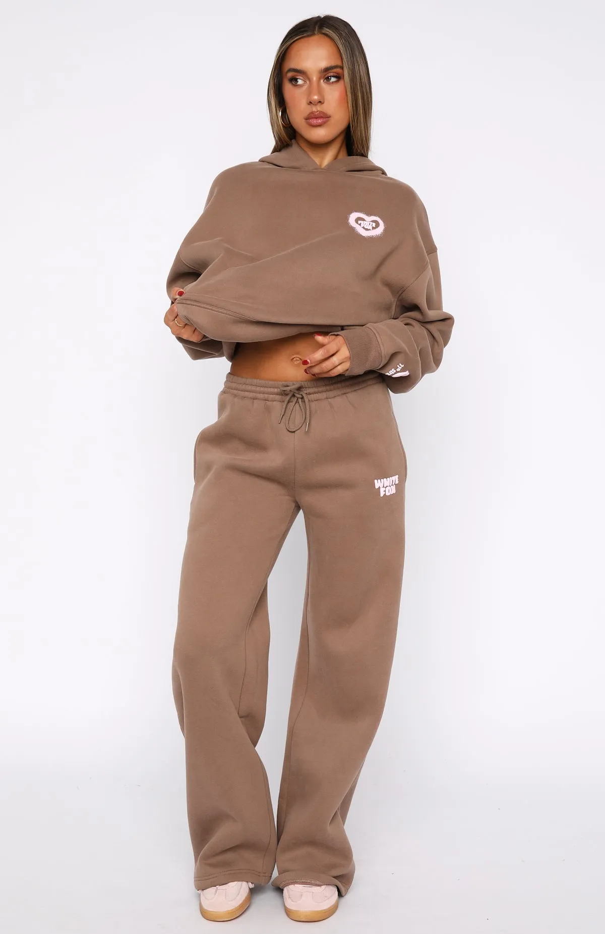 Gentle Wash Process Fresh Warmth 11th Street City Girl At Heart Wide Leg Sweatpants Cinnamon Bun