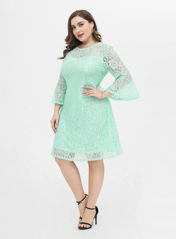 Elegant Loose Casual Long Sleeve Lace Dress