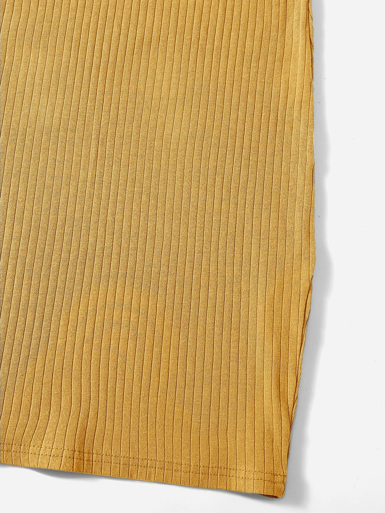 Elegant Plain Rib-Knit Sleeveless Spaghetti Strap Pencil Natural Short Plus Size Dress