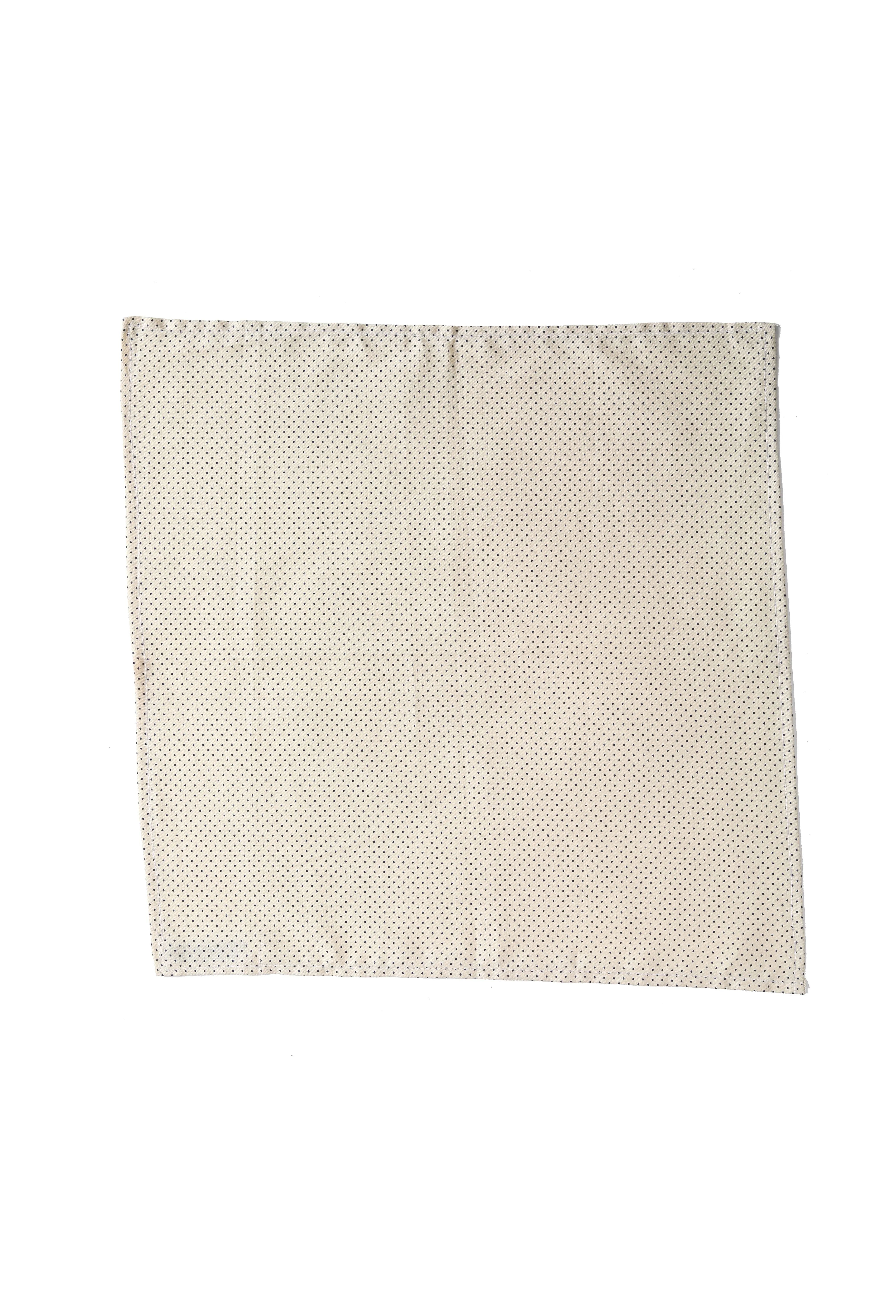 Elegant Yellow Cotton Pocket Square with Blue Dots | Men's Accessory
