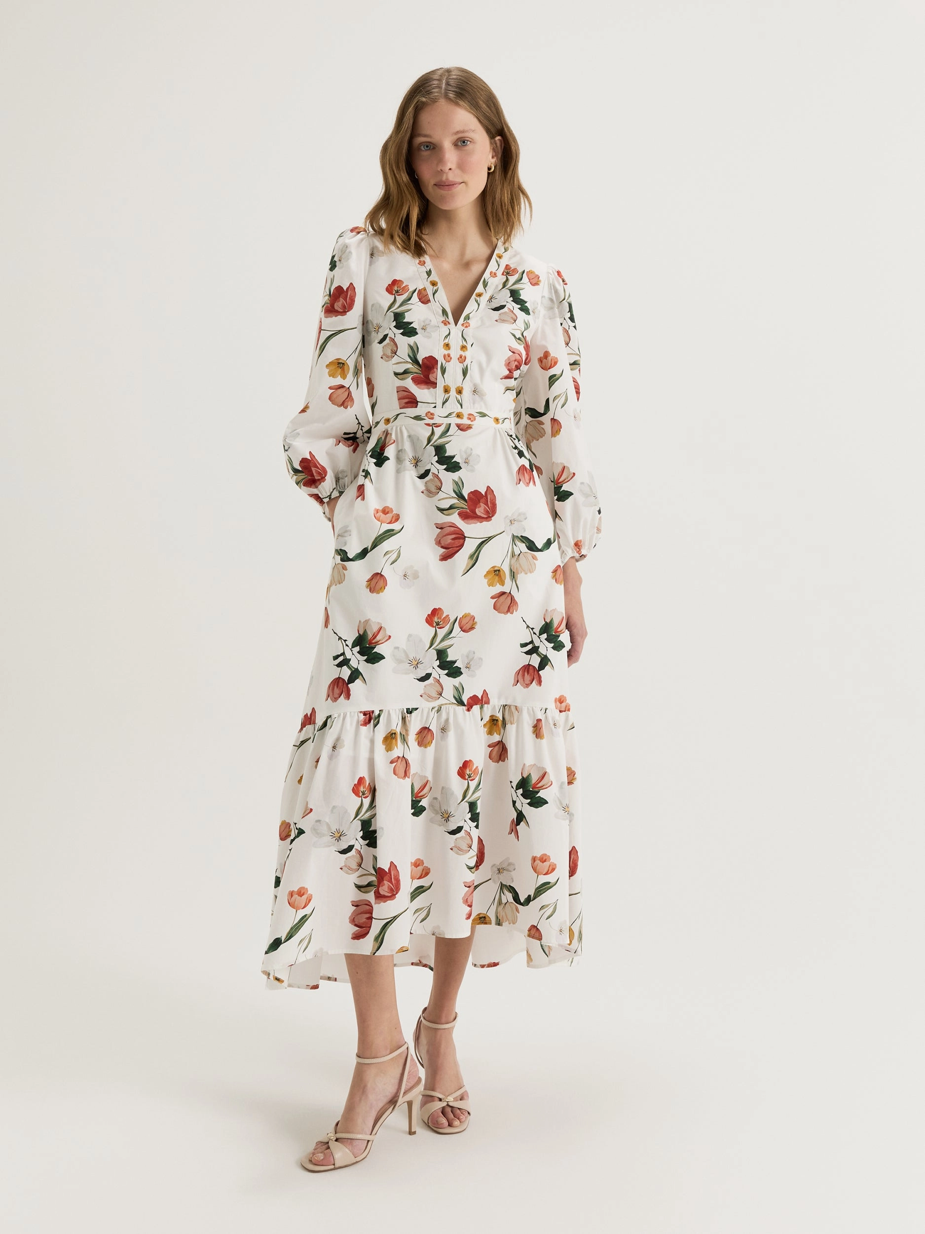 Neutral Flow Gardenia Maxi Dress