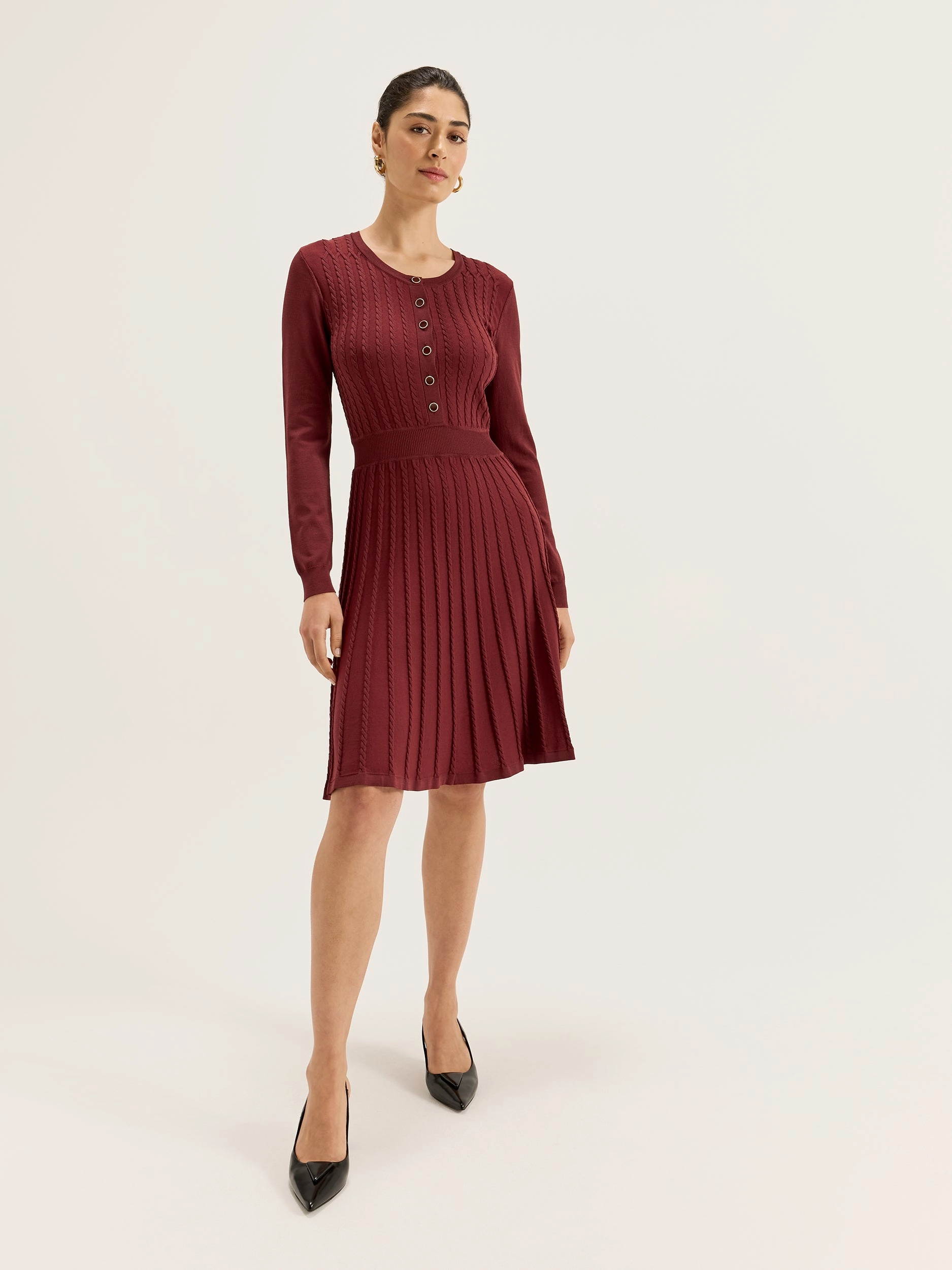 Caspian Knit Dress Bright Accent