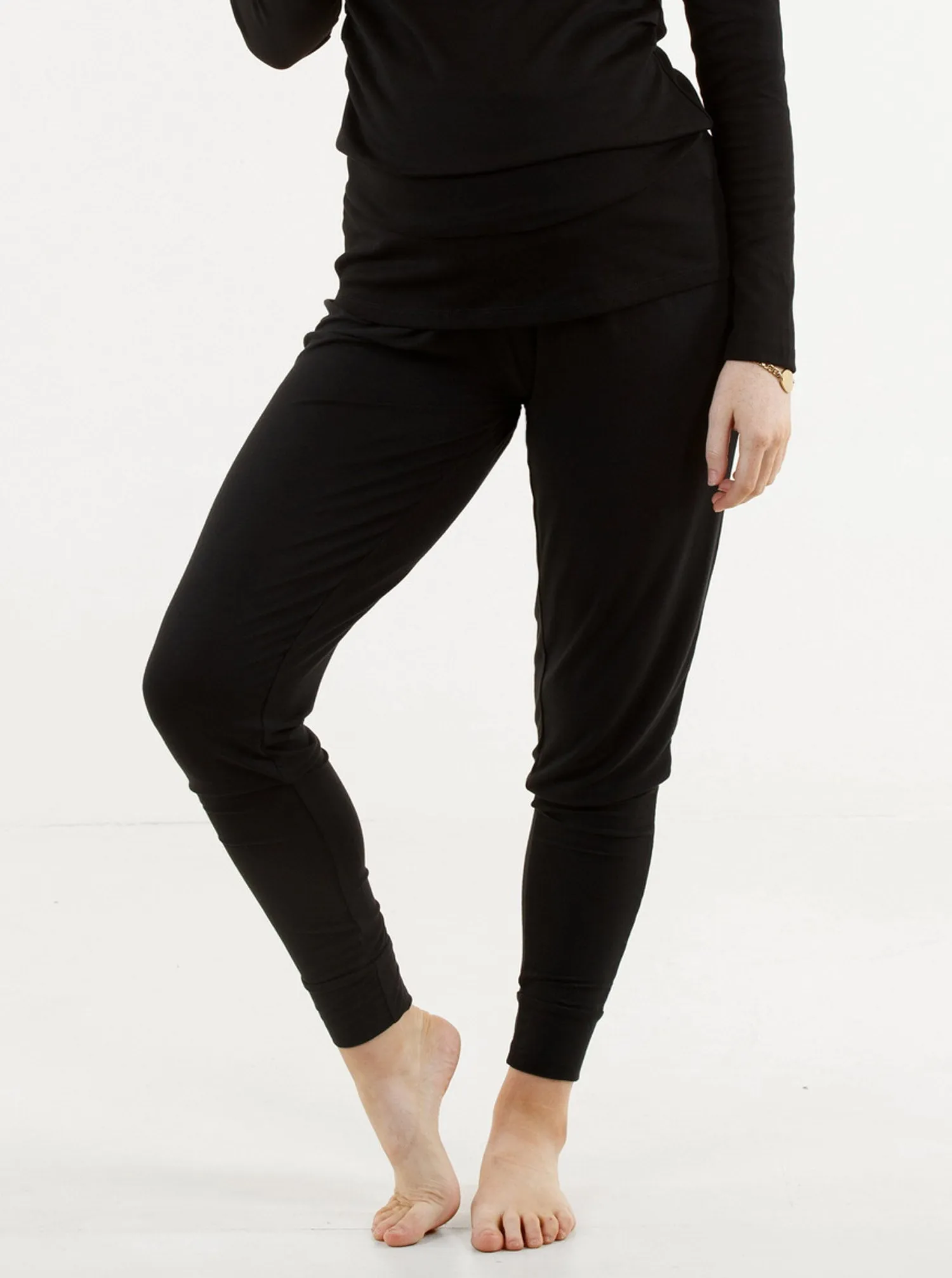 Ella Black Bamboo Maternity Lounge Pants