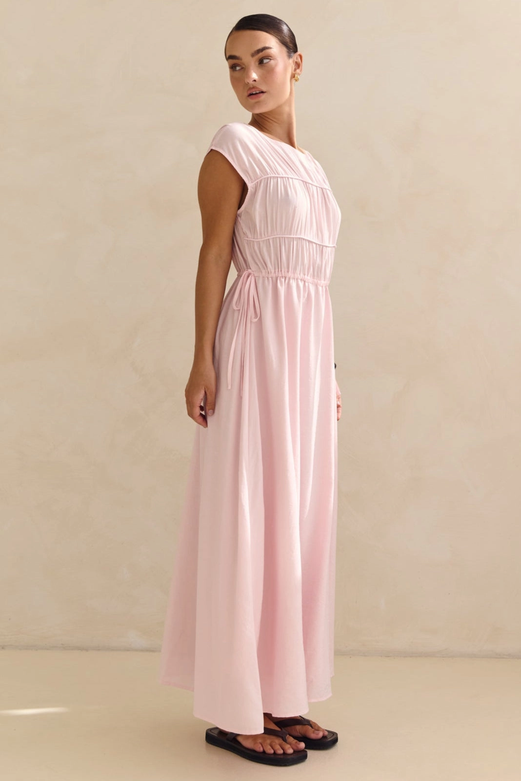 Elle Maxi Dress (Pink) Flattering Silhouette Wear Minimalist Design