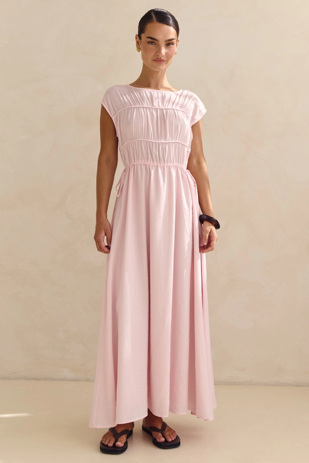 Slim Silhouette Elle Maxi Dress (Pink)