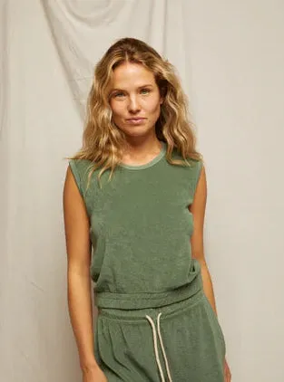 Ellie Loop Terry Tank - Aloe Ergonomic Fit Design HiddenZipper