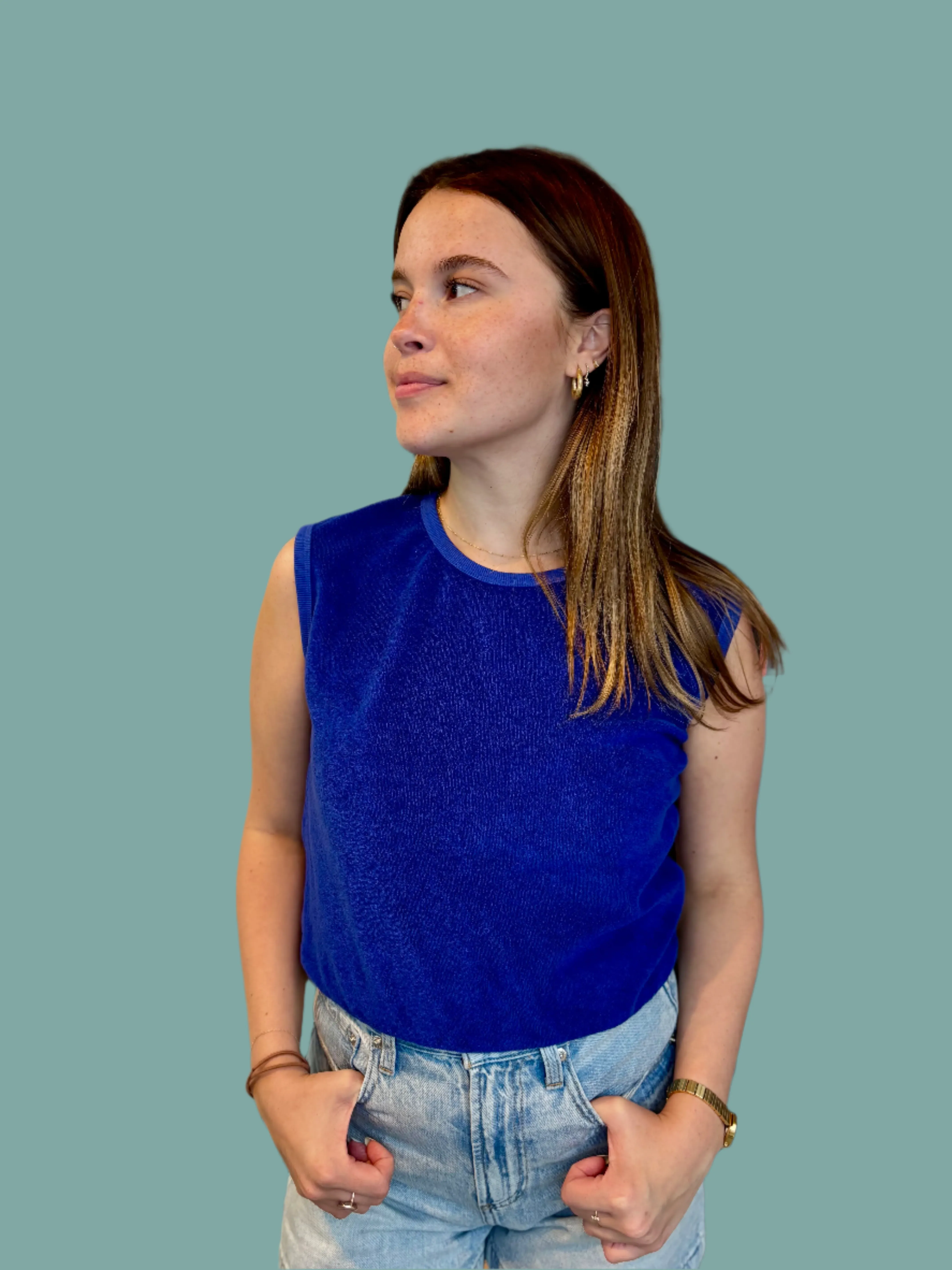 Ellie Loop Terry Tank Gift - worthy Wind Resistant Front