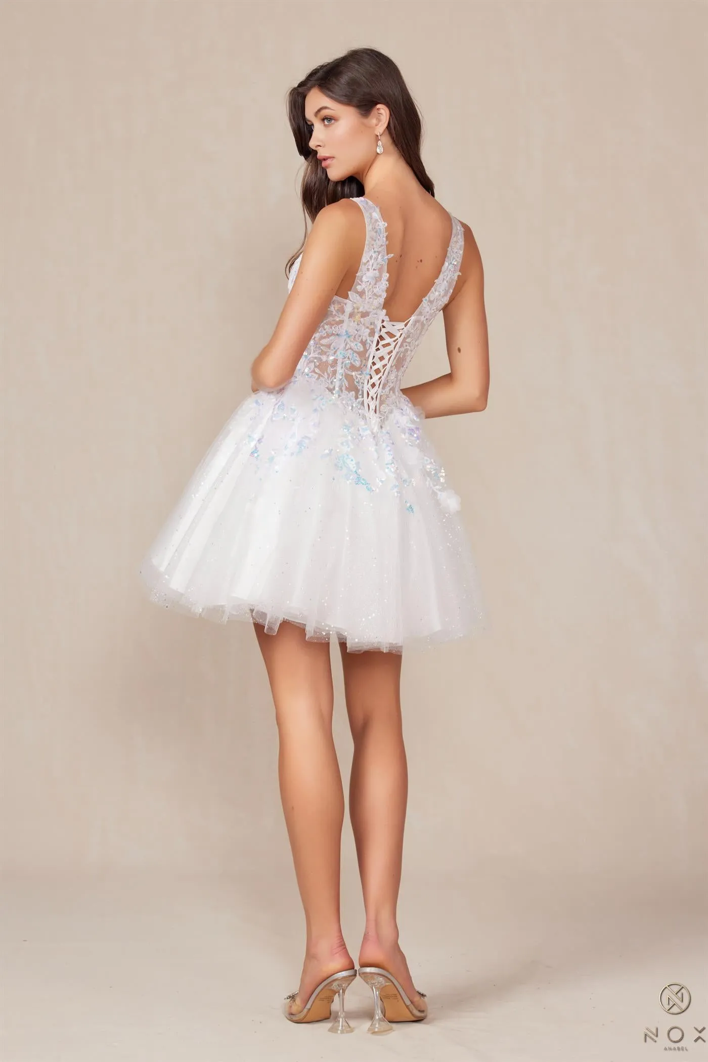 Embellished Sleeveless Dress_H846W