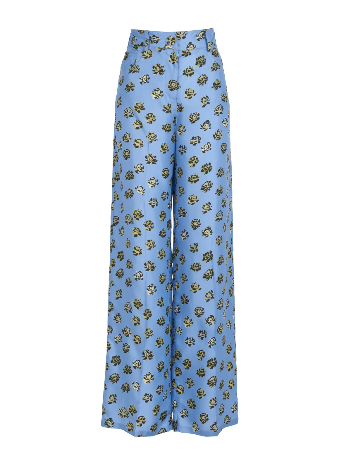 Emine Trousers - Periwinkle Golden Flower - last pair size XL