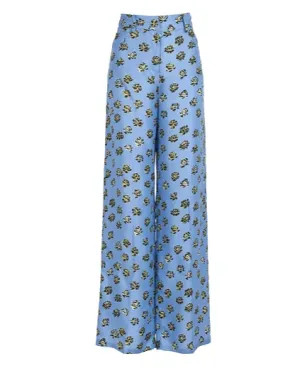 Emine Trousers - Periwinkle Golden Flower - last pair size XL