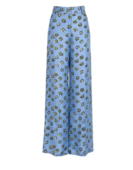 Emine Trousers - Periwinkle Golden Flower - last pair size XL