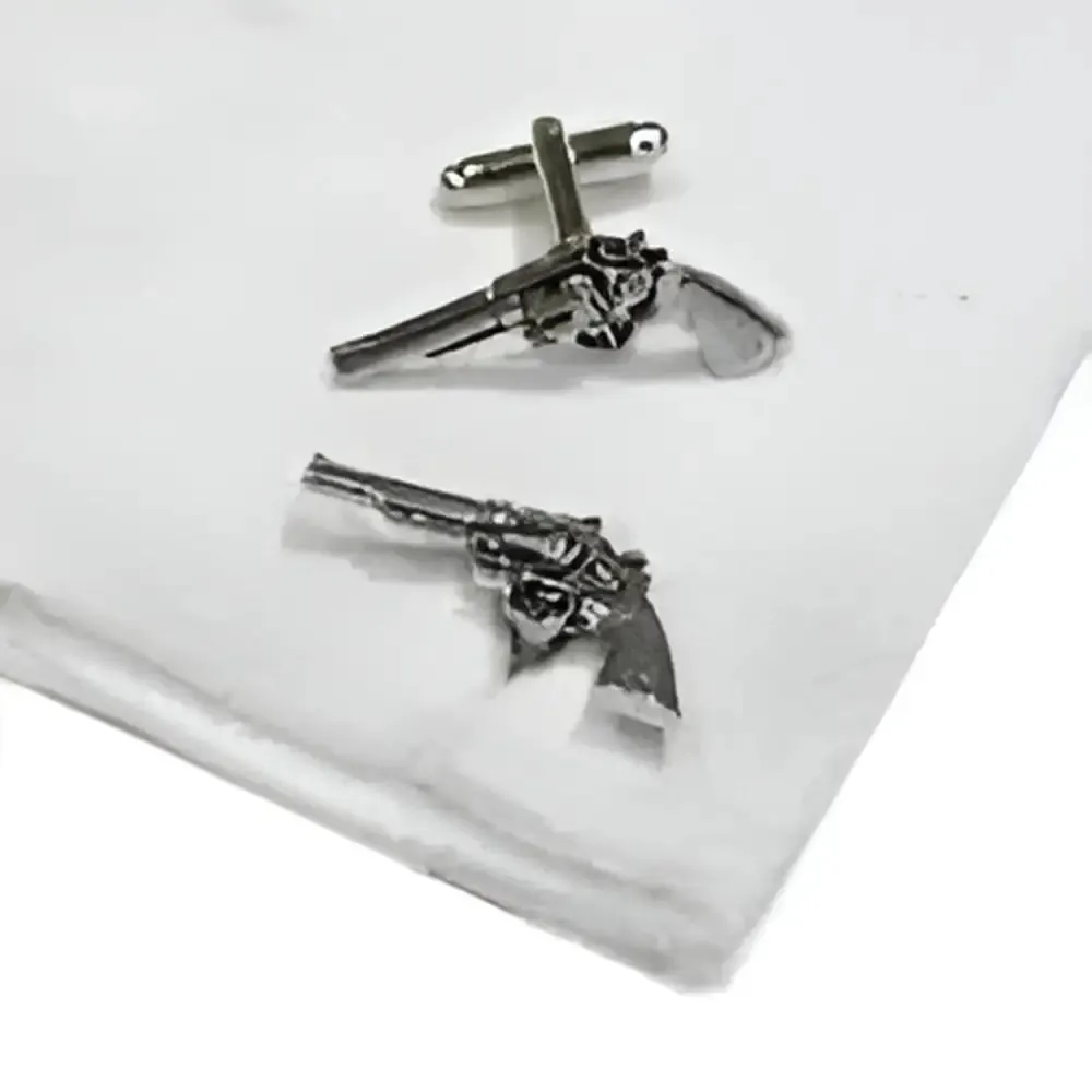 English Made Pistols Pewter Cufflinks